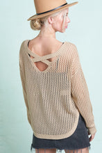 Load image into Gallery viewer, Open Knit Cross Back Sweater - Tan
