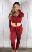 Load image into Gallery viewer, Scrunch Top Jogger Set - Burnt Orange