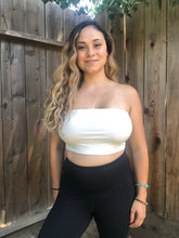 Load image into Gallery viewer, Summer Days Lace Back Tube Top - White